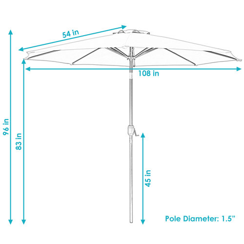 Zipcode Design™ Delaplaine 108'' Market Umbrella & Reviews Wayfair